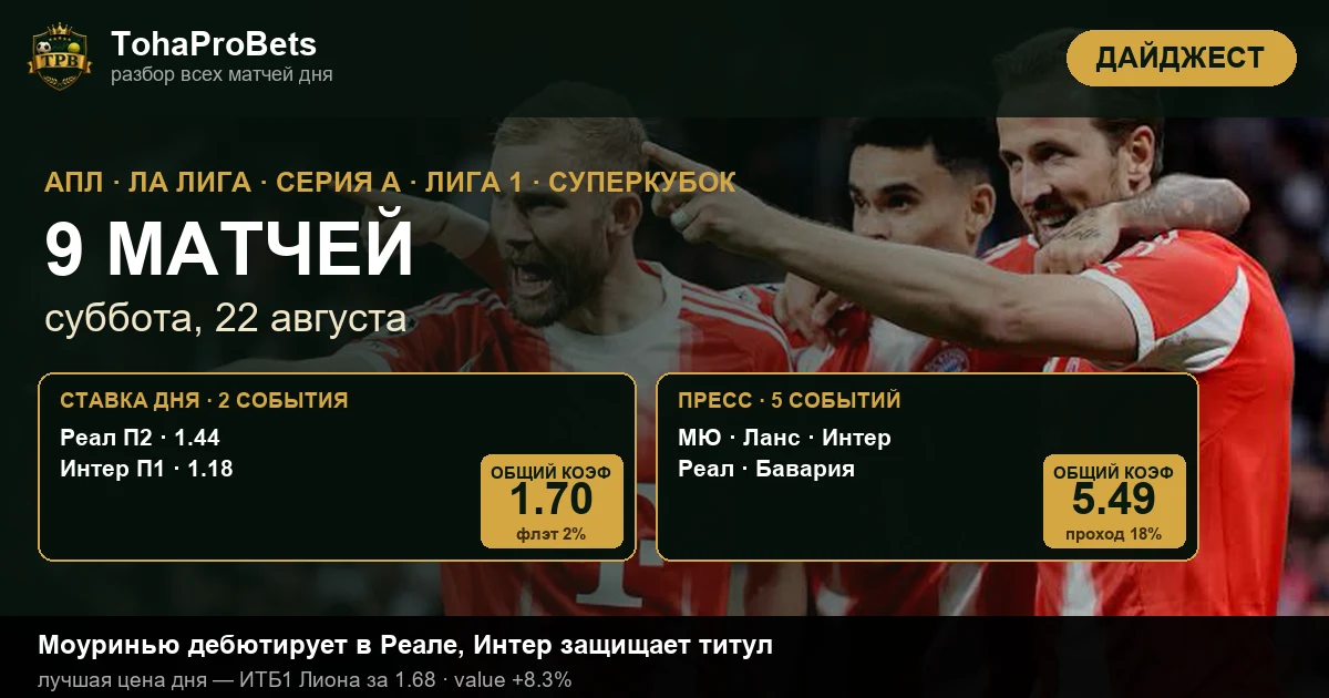 Обложка дайджеста — девять матчей субботы и пресс из пяти событий